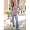 imageAUTOMET Womens Long Sleeve Blouses Shirts with Ribbed Knit Work Office Basic TopsOatmeal