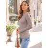 imageAUTOMET Womens Long Sleeve Blouses Shirts with Ribbed Knit Work Office Basic TopsOatmeal