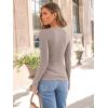 imageAUTOMET Womens Long Sleeve Blouses Shirts with Ribbed Knit Work Office Basic TopsOatmeal