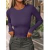 imageAUTOMET Womens Long Sleeve Blouses Shirts with Ribbed Knit Work Office Basic TopsPurple