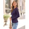 imageAUTOMET Womens Long Sleeve Blouses Shirts with Ribbed Knit Work Office Basic TopsPurple