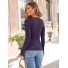 imageAUTOMET Womens Long Sleeve Blouses Shirts with Ribbed Knit Work Office Basic TopsPurple