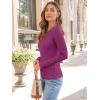 imageAUTOMET Womens Long Sleeve Blouses Shirts with Ribbed Knit Work Office Basic TopsRose Red