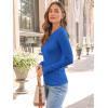 imageAUTOMET Womens Long Sleeve Blouses Shirts with Ribbed Knit Work Office Basic TopsRoyal Blue