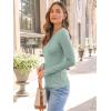 imageAUTOMET Womens Long Sleeve Blouses Shirts with Ribbed Knit Work Office Basic TopsSage Green