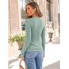 imageAUTOMET Womens Long Sleeve Blouses Shirts with Ribbed Knit Work Office Basic TopsSage Green
