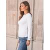 imageAUTOMET Womens Long Sleeve Blouses Shirts with Ribbed Knit Work Office Basic TopsWhite