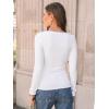 imageAUTOMET Womens Long Sleeve Blouses Shirts with Ribbed Knit Work Office Basic TopsWhite
