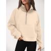 imageAUTOMET Womens Sweatshirts Half Zip Cropped Pullover Fleece Quarter Zipper Hoodies 2025 Fall Fashion Outfits ClothesApricot