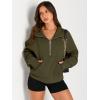 imageAUTOMET Womens Sweatshirts Half Zip Cropped Pullover Fleece Quarter Zipper Hoodies 2025 Fall Fashion Outfits ClothesArmygreen
