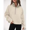 imageAUTOMET Womens Sweatshirts Half Zip Cropped Pullover Fleece Quarter Zipper Hoodies 2025 Fall Fashion Outfits ClothesBeige