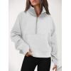 imageAUTOMET Womens Sweatshirts Half Zip Cropped Pullover Fleece Quarter Zipper Hoodies 2025 Fall Fashion Outfits ClothesGrey