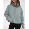 imageAUTOMET Womens Sweatshirts Half Zip Cropped Pullover Fleece Quarter Zipper Hoodies 2025 Fall Fashion Outfits ClothesGreygreen