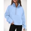 imageAUTOMET Womens Sweatshirts Half Zip Cropped Pullover Fleece Quarter Zipper Hoodies 2025 Fall Fashion Outfits ClothesLightblue