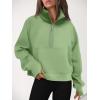 imageAUTOMET Womens Sweatshirts Half Zip Cropped Pullover Fleece Quarter Zipper Hoodies 2025 Fall Fashion Outfits ClothesLightgreen