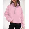 imageAUTOMET Womens Sweatshirts Half Zip Cropped Pullover Fleece Quarter Zipper Hoodies 2025 Fall Fashion Outfits ClothesLightpink
