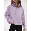 imageAUTOMET Womens Sweatshirts Half Zip Cropped Pullover Fleece Quarter Zipper Hoodies 2025 Fall Fashion Outfits ClothesLightpurple