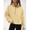 imageAUTOMET Womens Sweatshirts Half Zip Cropped Pullover Fleece Quarter Zipper Hoodies 2025 Fall Fashion Outfits ClothesLightyellow