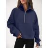 imageAUTOMET Womens Sweatshirts Half Zip Cropped Pullover Fleece Quarter Zipper Hoodies 2025 Fall Fashion Outfits ClothesNavyblue