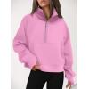 imageAUTOMET Womens Sweatshirts Half Zip Cropped Pullover Fleece Quarter Zipper Hoodies 2025 Fall Fashion Outfits ClothesPink