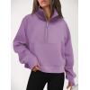imageAUTOMET Womens Sweatshirts Half Zip Cropped Pullover Fleece Quarter Zipper Hoodies 2025 Fall Fashion Outfits ClothesPurple