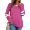 imageAUTOMET Womens Long Sleeve Shirts Color Block Casual Crewneck Tops Tshirt Basic Tee Fall Fashion Clothes Trendy OutfitsRosered