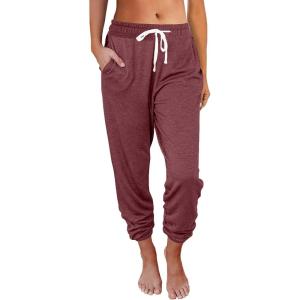 imageAUTOMET Sweatpants Women with Pockets Lounge Pajama Travel Pants Work Joggers Fall Clothes Winter Teachers Outfits 2025Wine Red
