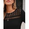 imageAUTOMET 34 Length Sleeve Womens Tops Lace Business Dressy Casual Blouses Spring Summer Fall Trendy Cute Work T ShirtsBlack