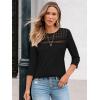 imageAUTOMET 34 Length Sleeve Womens Tops Lace Business Dressy Casual Blouses Spring Summer Fall Trendy Cute Work T ShirtsBlack