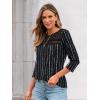 imageAUTOMET 34 Length Sleeve Womens Tops Lace Business Dressy Casual Blouses Spring Summer Fall Trendy Cute Work T ShirtsBlack Stripe