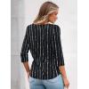 imageAUTOMET 34 Length Sleeve Womens Tops Lace Business Dressy Casual Blouses Spring Summer Fall Trendy Cute Work T ShirtsBlack Stripe