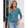 imageAUTOMET 34 Length Sleeve Womens Tops Lace Business Dressy Casual Blouses Spring Summer Fall Trendy Cute Work T ShirtsBluegreen