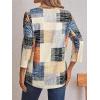 imageAUTOMET 34 Length Sleeve Womens Tops Lace Business Dressy Casual Blouses Spring Summer Fall Trendy Cute Work T ShirtsColorful Plaid
