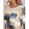 imageAUTOMET 34 Length Sleeve Womens Tops Lace Business Dressy Casual Blouses Spring Summer Fall Trendy Cute Work T ShirtsColorful Plaid