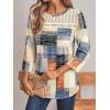 imageAUTOMET 34 Length Sleeve Womens Tops Lace Business Dressy Casual Blouses Spring Summer Fall Trendy Cute Work T ShirtsColorful Plaid
