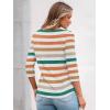 imageAUTOMET 34 Length Sleeve Womens Tops Lace Business Dressy Casual Blouses Spring Summer Fall Trendy Cute Work T ShirtsColorful Stripe
