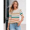 imageAUTOMET 34 Length Sleeve Womens Tops Lace Business Dressy Casual Blouses Spring Summer Fall Trendy Cute Work T ShirtsColorful Stripe