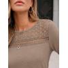 imageAUTOMET 34 Length Sleeve Womens Tops Lace Business Dressy Casual Blouses Spring Summer Fall Trendy Cute Work T ShirtsKhaki