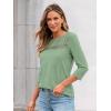 imageAUTOMET 34 Length Sleeve Womens Tops Lace Business Dressy Casual Blouses Spring Summer Fall Trendy Cute Work T ShirtsLightgreen