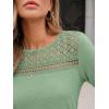 imageAUTOMET 34 Length Sleeve Womens Tops Lace Business Dressy Casual Blouses Spring Summer Fall Trendy Cute Work T ShirtsLightgreen
