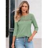 imageAUTOMET 34 Length Sleeve Womens Tops Lace Business Dressy Casual Blouses Spring Summer Fall Trendy Cute Work T ShirtsLightgreen
