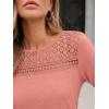 imageAUTOMET 34 Length Sleeve Womens Tops Lace Business Dressy Casual Blouses Spring Summer Fall Trendy Cute Work T ShirtsPink