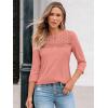 imageAUTOMET 34 Length Sleeve Womens Tops Lace Business Dressy Casual Blouses Spring Summer Fall Trendy Cute Work T ShirtsPink