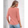 imageAUTOMET 34 Length Sleeve Womens Tops Lace Business Dressy Casual Blouses Spring Summer Fall Trendy Cute Work T ShirtsPink