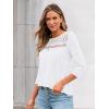 imageAUTOMET 34 Length Sleeve Womens Tops Lace Business Dressy Casual Blouses Spring Summer Fall Trendy Cute Work T ShirtsWhite