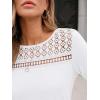 imageAUTOMET 34 Length Sleeve Womens Tops Lace Business Dressy Casual Blouses Spring Summer Fall Trendy Cute Work T ShirtsWhite