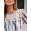 imageAUTOMET 34 Length Sleeve Womens Tops Lace Business Dressy Casual Blouses Spring Summer Fall Trendy Cute Work T ShirtsWhite Tie Dye