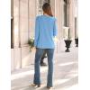 imageAUTOMET Long Sleeve Shirts Womens Pleated Business Casual Blouses with Smocked CuffsBaby Blue