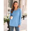 imageAUTOMET Long Sleeve Shirts Womens Pleated Business Casual Blouses with Smocked CuffsBaby Blue