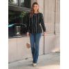 imageAUTOMET Long Sleeve Shirts Womens Pleated Business Casual Blouses with Smocked CuffsBlack Dot Line